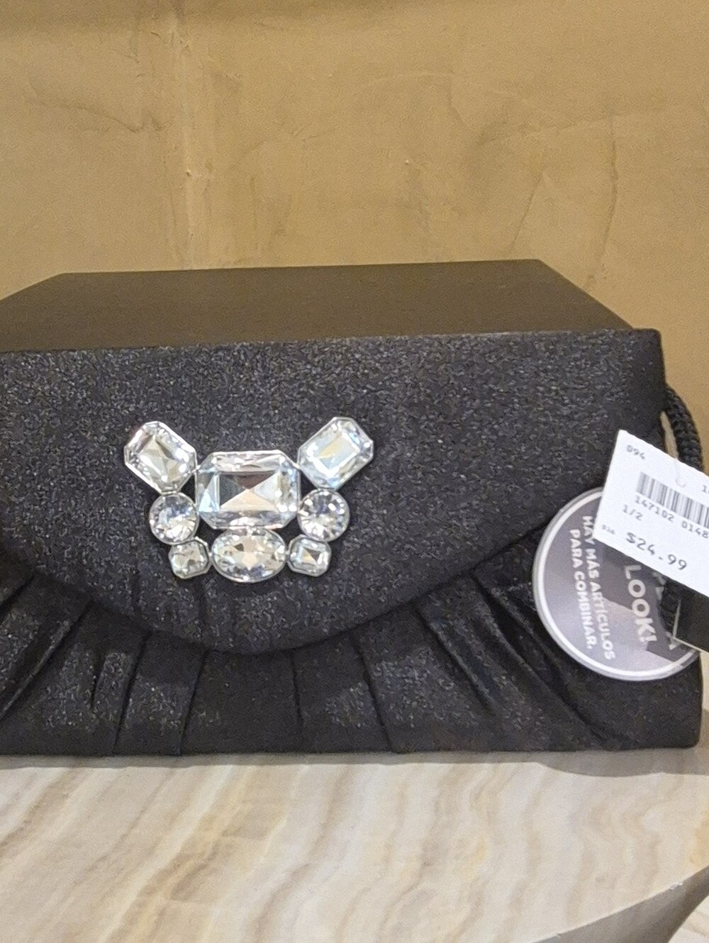 Black Jeweled Evening Clutch